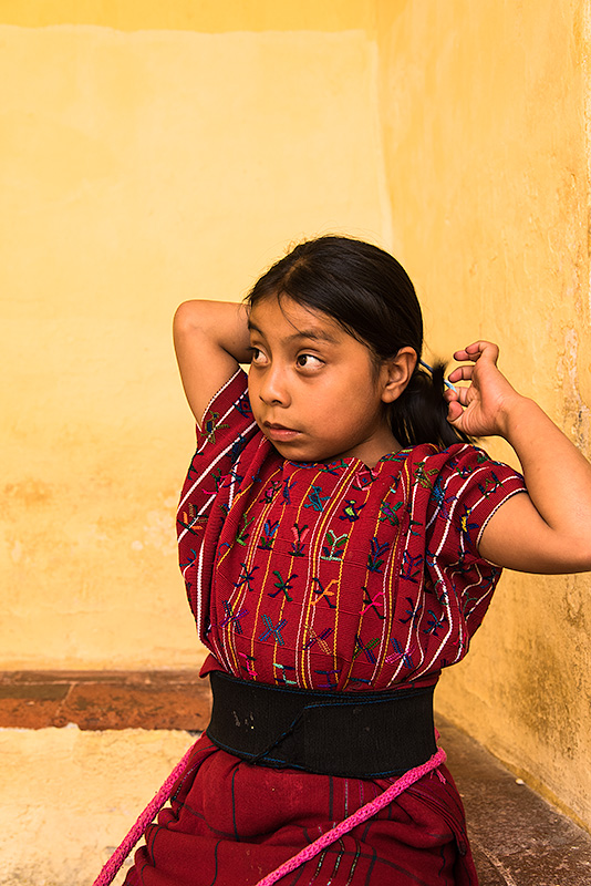 Retrato de niña en Guatemala.